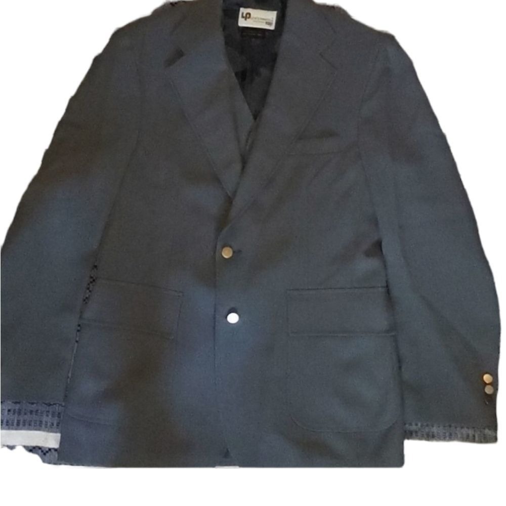 70s 80s vintage Levis Panatela Sportswear Mens Gray 2 Piece Suit Blazer Vest Set